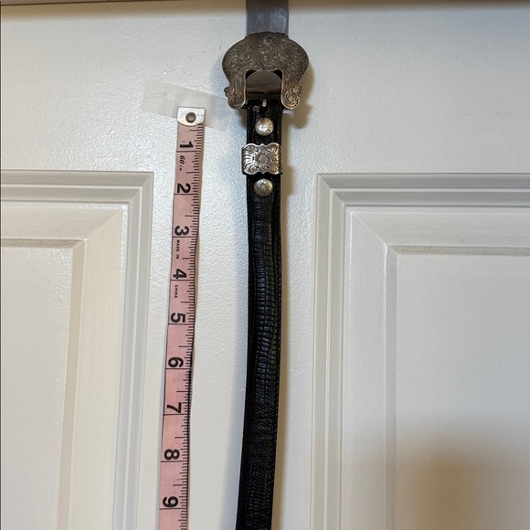 Vintage Western Wage Al Beres USA silver overlay leather belt - Picture 8 of 12